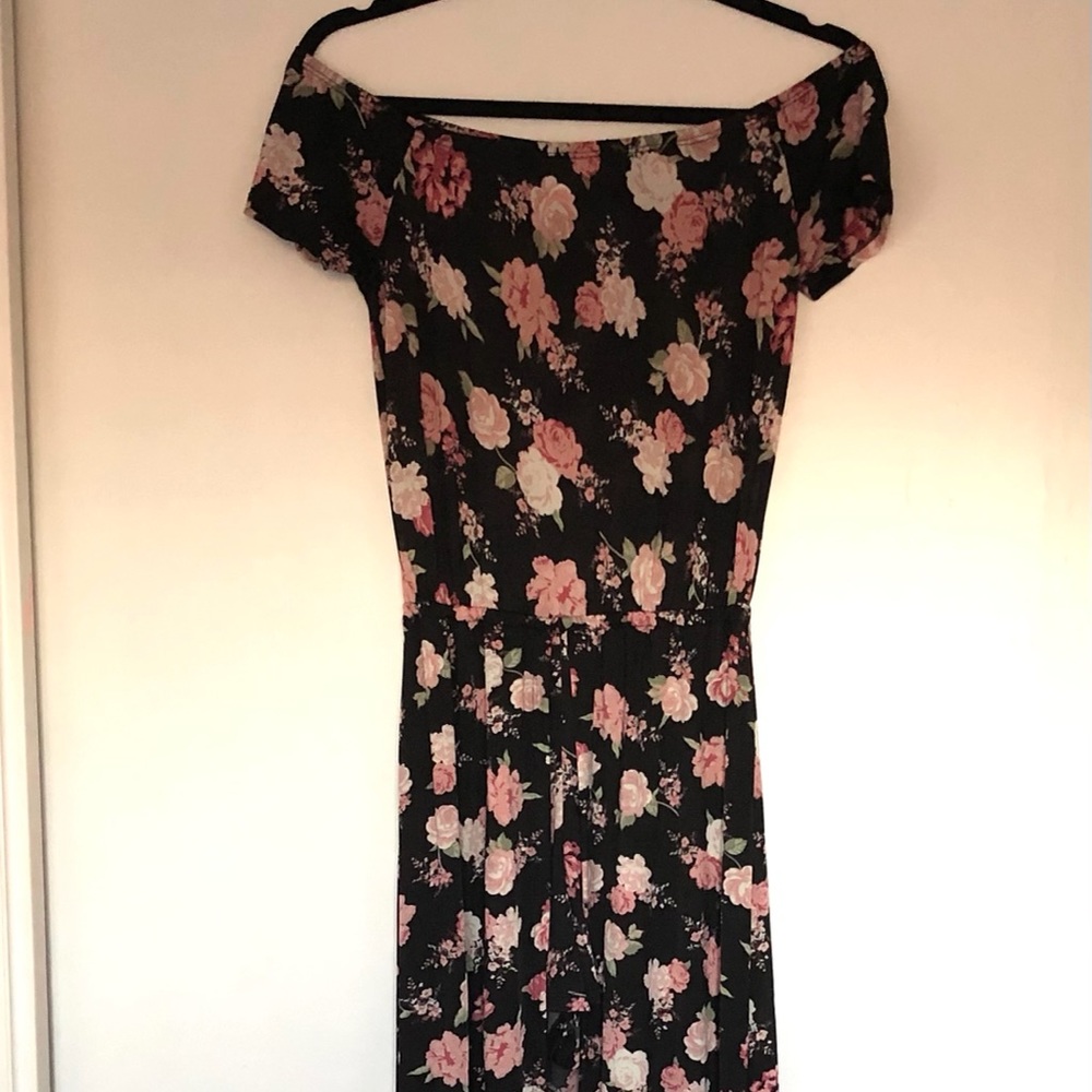 Floral off the shoulder romper with skirt